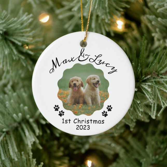 1.ª Navidad, adorno navideño Mascota personalizado (Árbol)