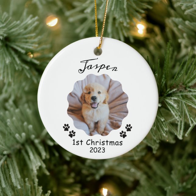 1.ª Navidad, adorno navideño Mascota personalizado (Árbol)