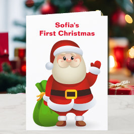 1.ª Navidad Nombre personal del bebé Santa Claus