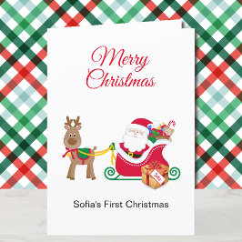 1.ª Navidad Nombre personal del bebé Santa Claus