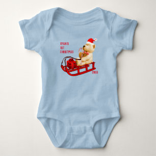 1.ª Navidad Teddy Bear Jersey Bodysuit
