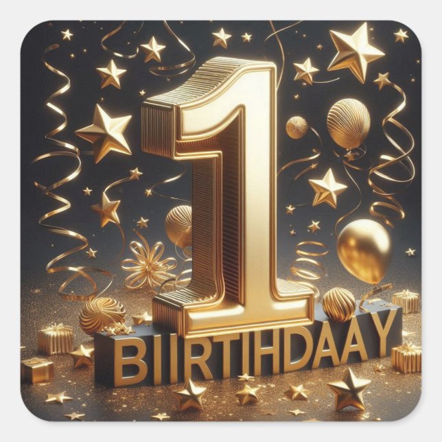 1.ª pegatina de cumpleaños (Anverso)