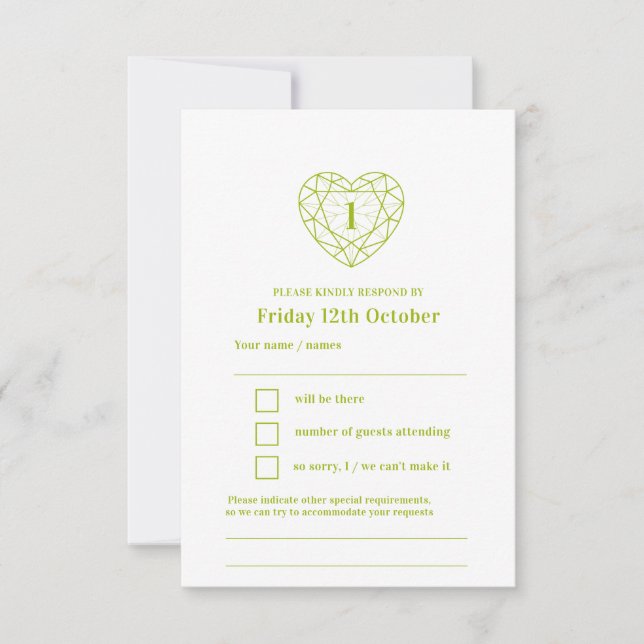 1.ª respuesta peridot green heart year RSVP (Anverso)