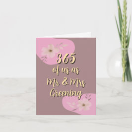 1.ª tarjeta de aniversario del boda Primer papel