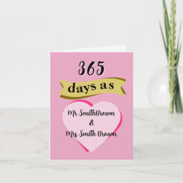 1.ª tarjeta de aniversario del boda Primer papel