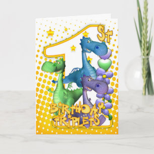 1.ª Tarjeta De Cumpleaños Para Trillizos Con Tres