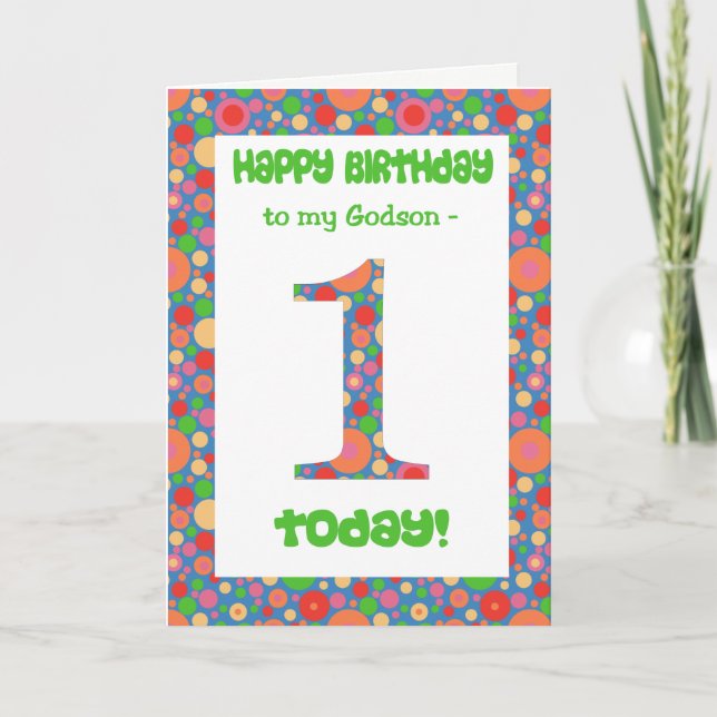 1.ª tarjeta de cumpleaños para un padrino, luminos (Anverso)
