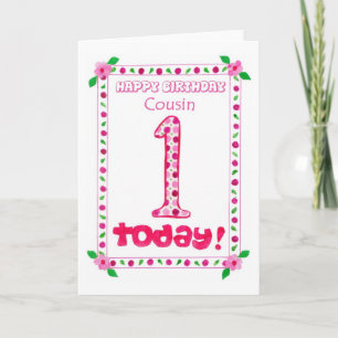 1.ª tarjeta de cumpleaños para un primo Chica