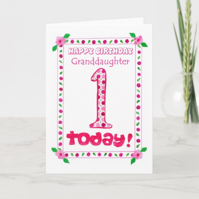 1.ª tarjeta de cumpleaños para una nieta (Anverso)