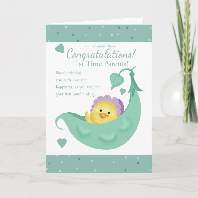 1.ª Tarjeta de felicitación por embarazo de padres (Anverso)