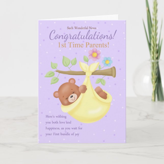 1.ª Tarjeta de felicitaciones por embarazo de padr (Anverso)