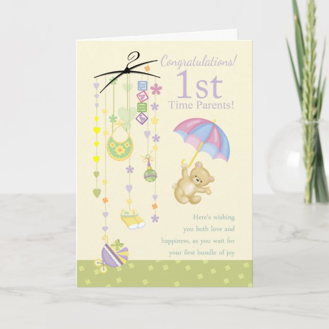 1.ª Tarjeta de felicitaciones por embarazo de padr (Anverso)