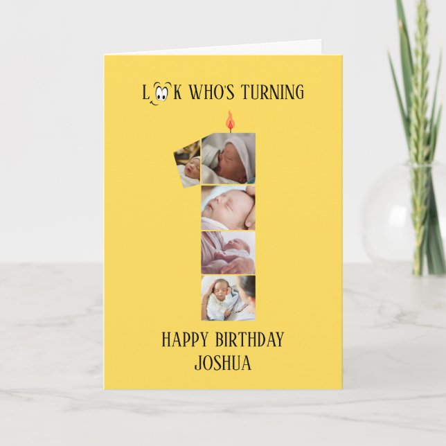 1.ª tarjeta de foto de cumpleaños (Anverso)