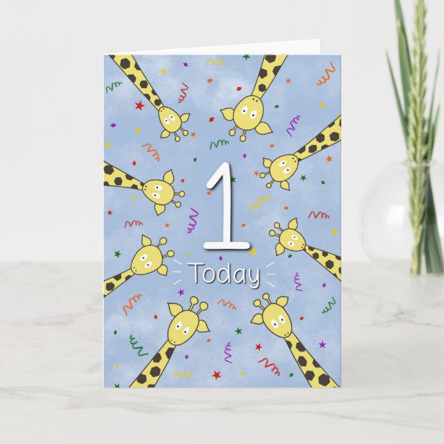 1.ª Tarjeta de Girafa de Cumpleaños (Anverso)