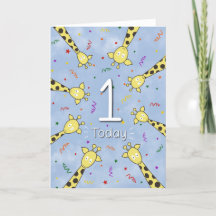 1.ª Tarjeta de Girafa de Cumpleaños