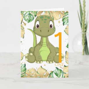 1.ª Tarjeta de la Jungla de Dinosaurios de Cumplea