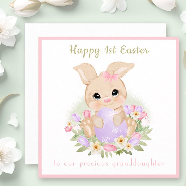 1.ª tarjeta de Pascua nieta conejita nieta Tarjeta (1st Easter card bunny granddaughter Easter card)