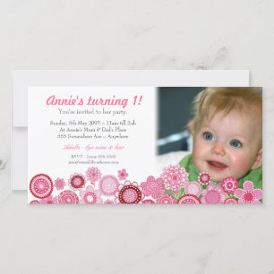 1.ª Tarjeta fotográfica de invitación a fiesta ros