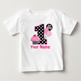 1.ª tarta de cumpleaños Zebra Camisa Personalizada