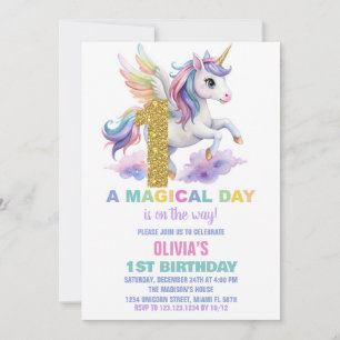 1.ª volante de invitaciones de cumpleaños de Rainb