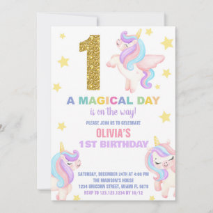 1.ª volante de invitaciones de cumpleaños de Rainb