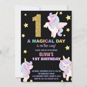 1.ª volante de invitaciones de cumpleaños de Rainb