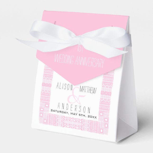 1.ᵉʳ Aniversario Boda Caja de Favor Personalizada (Front Side)