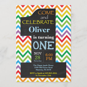 1.ᵉʳ Aniversario Invitación a Chalkboard con arcoi