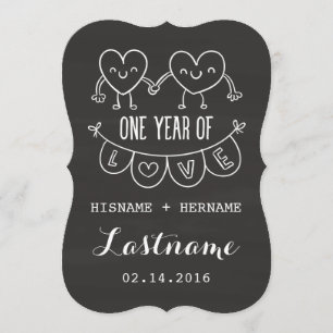 1.ᵉʳ Aniversario Regalo Chalk Invitaciones