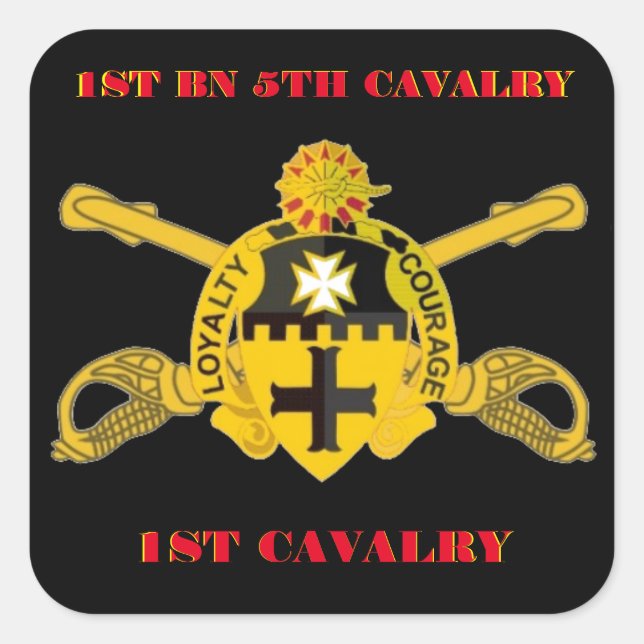 1.ᵉʳ BATTALÓN 5 PEGATINAS CAVALRY 1.ᵉʳ (Anverso)