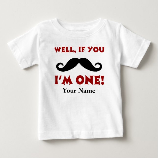 1.ᵉʳ bigote de cumpleaños camiseta personalizada (Anverso)
