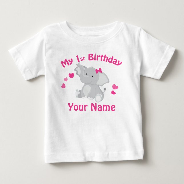 1.ᵉʳ Chica Elefante camiseta personalizada (Anverso)