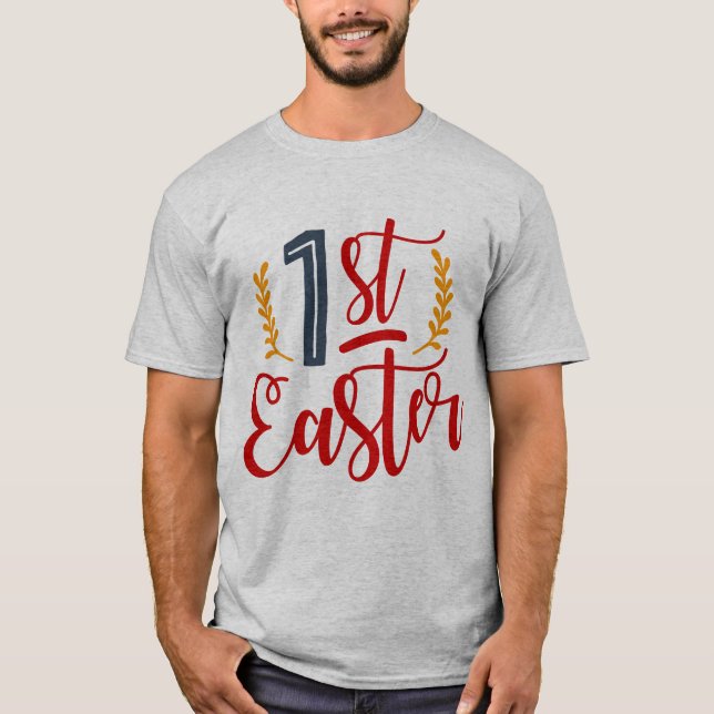 1.ᵉʳ color gris estar Camiseta básica masculina (Anverso)