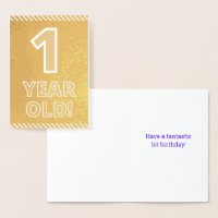 1.ᵉʳ cumpleaños - Audaz "¡1 AÑO!" Tarjeta de Relie