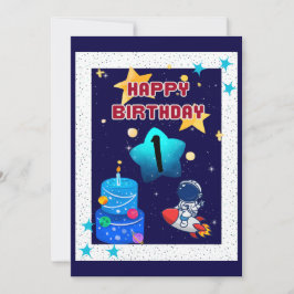 1.ᵉʳ cumpleaños - Boy-Space - Invitación
