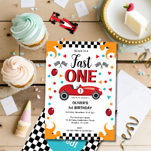 1.ᵉʳ Cumpleaños Invitación a una fiesta de carros