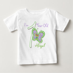 1.ᵉʳ cumpleaños mariposa bebé camiseta