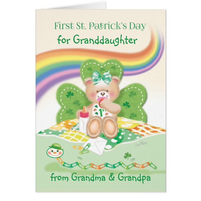 1.ᵉʳ Día de San Patricio, nieta, linda Teddy (Frente)