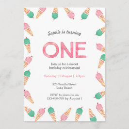 1.ᵉʳ Fiesta de cumpleaños | invitación a helados