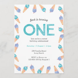 1.ᵉʳ Fiesta de cumpleaños | Invitación a helados