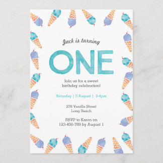 1.ᵉʳ Fiesta de cumpleaños | Invitación a helados