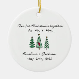 1.ᵉʳ Navidad casado con ornamento personalizado
