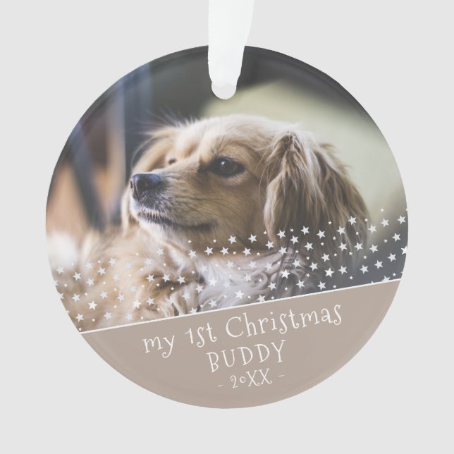 1.ᵉʳ Navidad Mascota Perro Foto Ornamento Keepsake (Anverso)