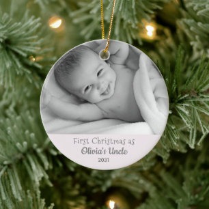 1.ᵉʳ Navidad Tío Niece Ornamento Personalizado