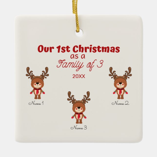 1.ᵉʳ Navidades como familia de 3 ornamentos (Anverso)