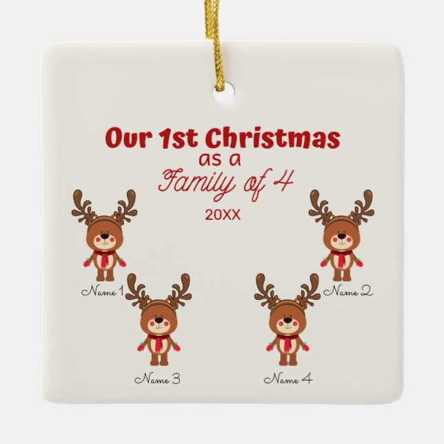 1.ᵉʳ Navidades como familia de 4 ornamentos (Anverso)