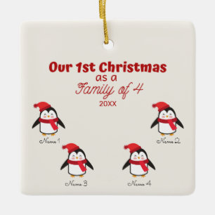 1.ᵉʳ Navidades de 4 ornamentos pingüinos