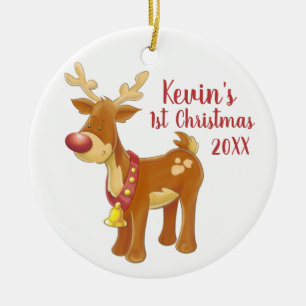 1.ᵉʳ ornamento cerámico de renos para Navidades
