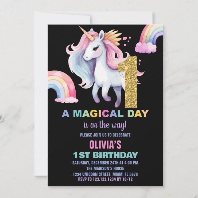1.ᵉʳ Purpurina de invitaciones de cumpleaños de Ra (Anverso)