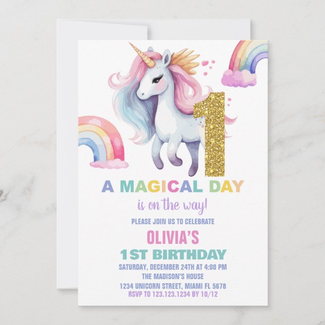 1.ᵉʳ Purpurina de invitaciones de cumpleaños de Ra (Anverso)